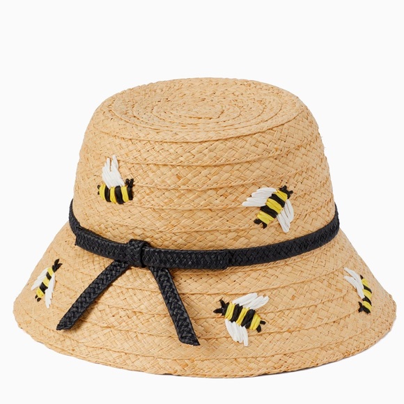 kate spade Accessories - NWOT Kate Spade Straw Bee Cloche Hat